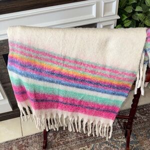 Free People Multicolor Striped Blanket Boho/Western Preowned excellent cond